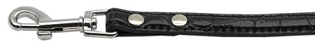 3/8" (10mm) Faux Croc Two Tier Collars Black Leash (Size: 1/2')
