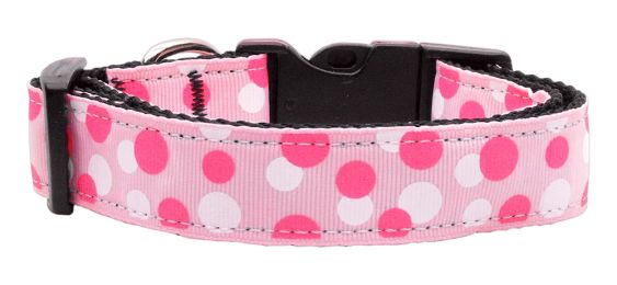 Confetti Dots Nylon Collar Light Pink (Size: (L))