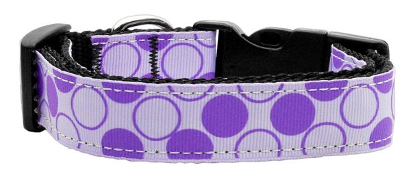 Diagonal Dots Nylon Collar  Lavender (Size: (L))