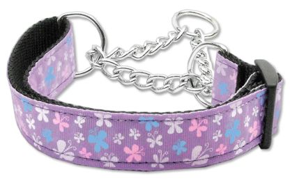 Butterfly Nylon Ribbon Collar Martingale Lavender (Size: (L))