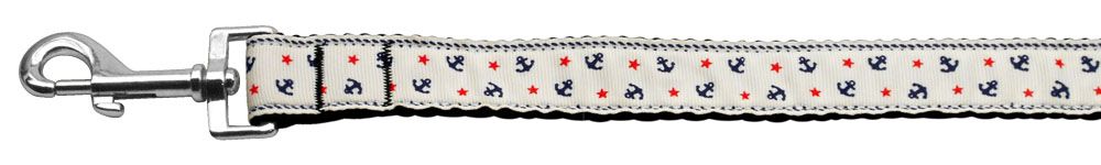Anchors Nylon Ribbon Leash White 1 inch wide (Size: 4 FT.)