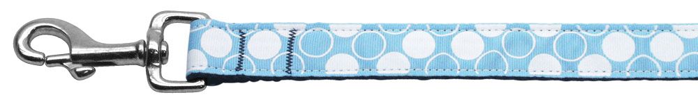 Diagonal Dots Nylon Collar  Baby Blue 1 Leash (Size: 4 FT.)