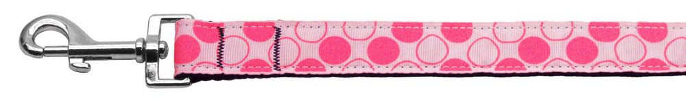 Diagonal Dots Nylon Collar  Light Pink 1 Leash (Size: 4 FT.)
