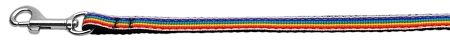 Rainbow Striped Nylon Collars Rainbow Stripes 3/8 Leash (Size: 4 FT.)