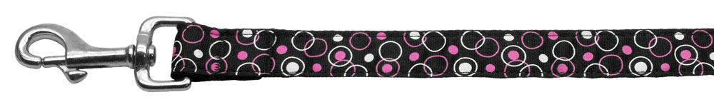 Retro Nylon Ribbon Collar Black 1 Leash (Size: 4 FT.)
