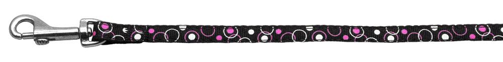 Retro Nylon Ribbon Collar Black 3/8 Leash (Size: 4 FT.)