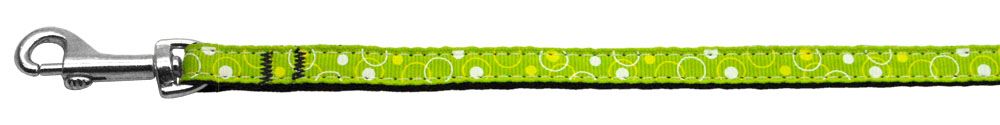 Retro Nylon Ribbon Collar Lime Green 3/8 Leash (Size: 4 FT.)