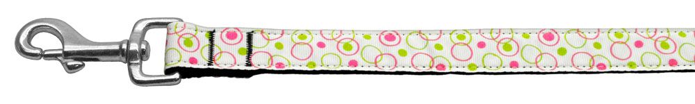 Retro Nylon Ribbon Collar White 1 Leash (Size: 4 FT.)