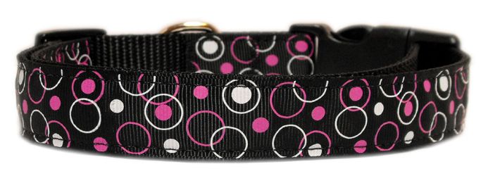 Retro Nylon Ribbon Collar Black (Size: (L))