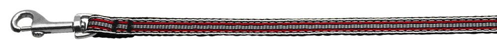 Preppy Stripes Nylon Ribbon Collars Red/White 3/8 Leash (Size: 4 FT.)